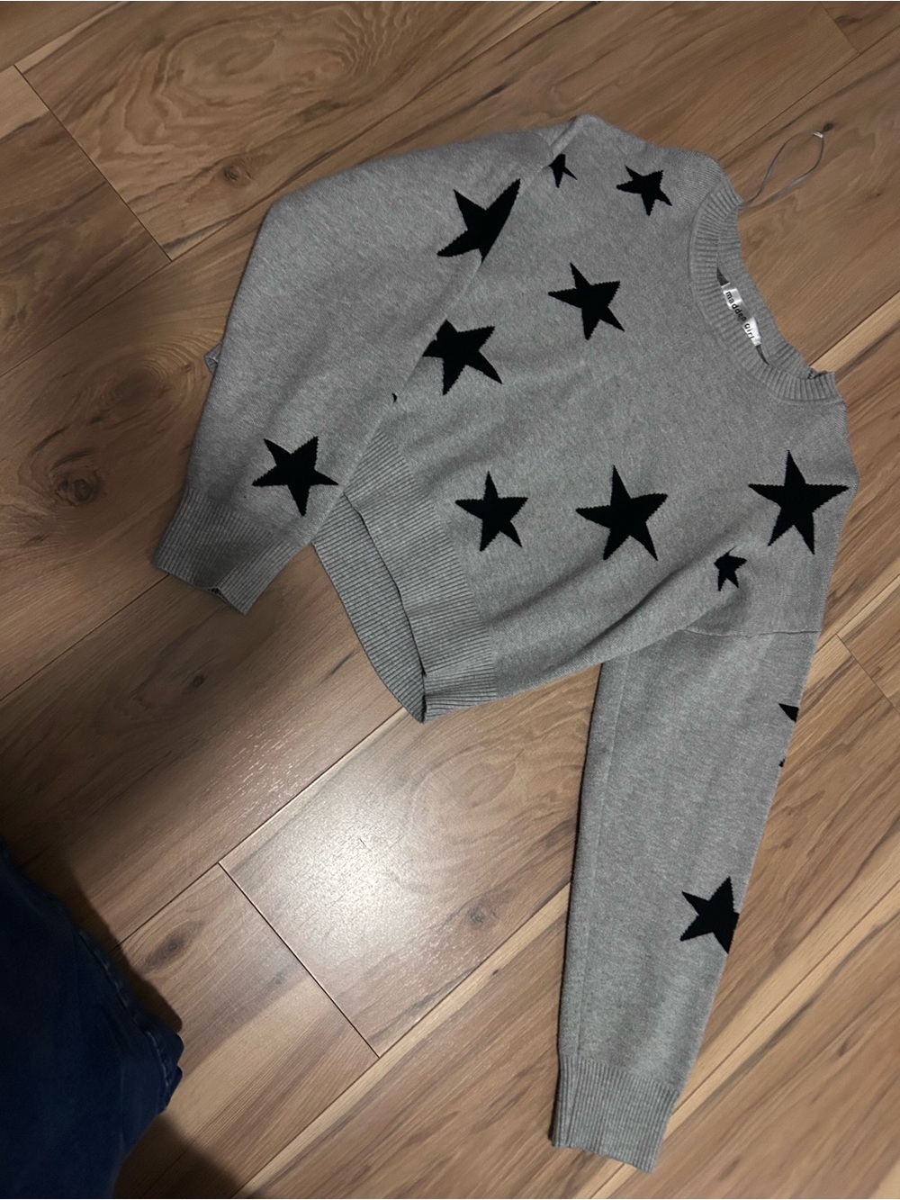 Kids Grey Star-Print Knit Sweatshirt